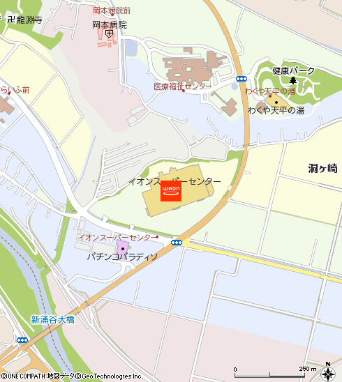 イオンスーパーセンター涌谷店付近の地図